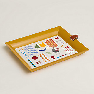 Atrium Saut Hermès letter tray - Yellow | Hermès Mainland China